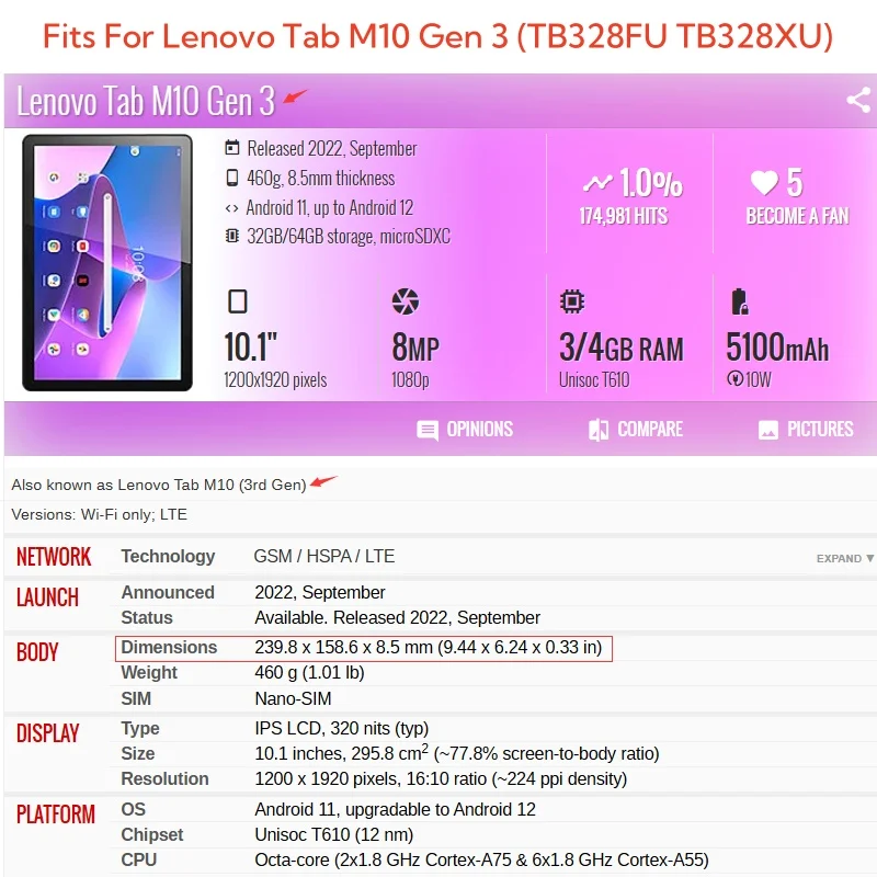 Capa Per Lenovo Tab M10 3rd Ge - Tablet Accessories Lenovo recensione e prezzo